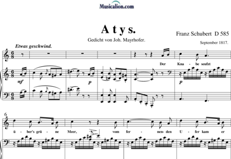 Schubert, Franz (Peter): Atys - Solo>sop+Piano:0