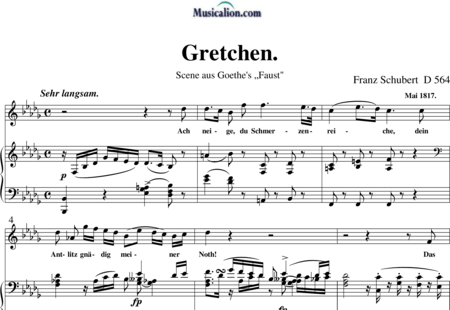 Schubert, Franz (Peter): Gretchen - Fragment - Solo>sop+Piano:0