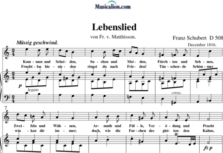 Schubert, Franz (Peter): Lebenslied - Solo>sop+Piano:0