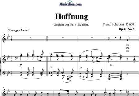 Schubert, Franz (Peter): Hoffnung  2 - Solo>sop+Piano:0