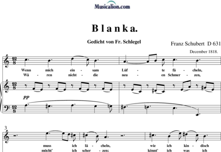 Schubert, Franz (Peter): Blanka - Solo>Sop+Klavier:0