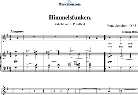 Schubert, Franz (Peter): Himmelsfunken - Solo>Sop+Klavier:0
