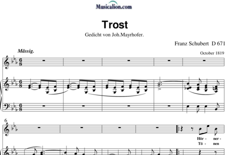 Schubert, Franz (Peter): Trost - Solo>Sop+Klavier:0