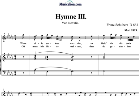 Schubert, Franz (Peter): Hymne III - Solo>Sop+Klavier:0