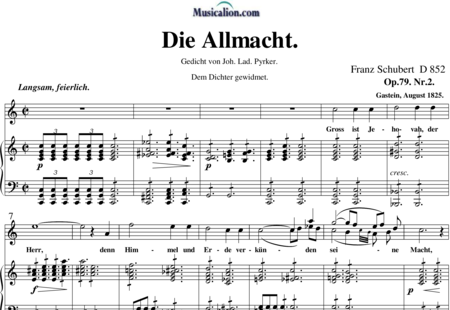 Schubert, Franz (Peter): The Almighty (Die Allmacht) - Solo>sop+Piano:0