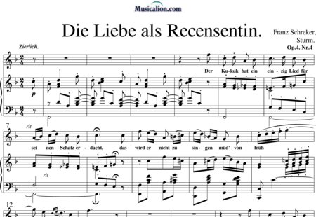 Schreker, Franz: Die Liebe als Recensentin - Solo>sop+Piano:0