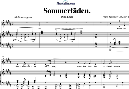 Schreker, Franz: Sommerfäden - Solo>Alt+Klavier:0