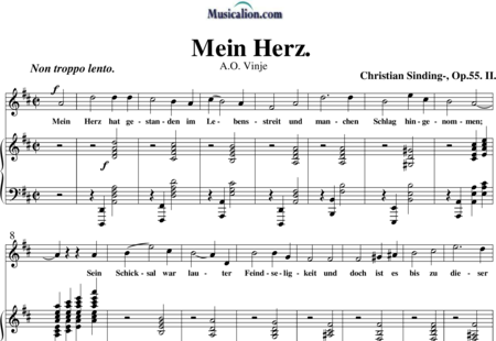 Sinding, Christian: Mein Herz - Solo>Sop+Klavier:0