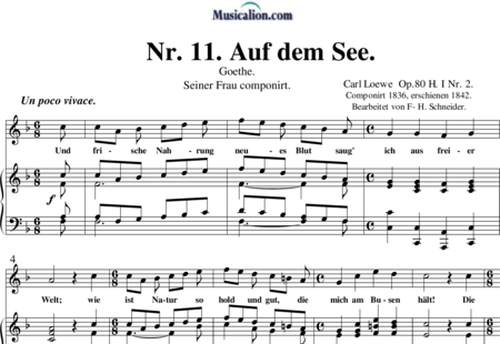 Loewe, Carl: Nr. 11. Auf dem See - Solo>Sop+Klavier:0
