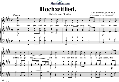 Loewe, Carl: Hochzeitlied - Solo>Sop+Klavier:0