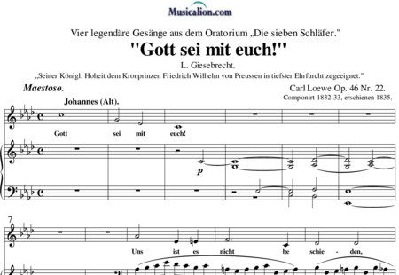 Loewe, Carl: Gott sei mit euch! - Solo>Alt+Klavier:0