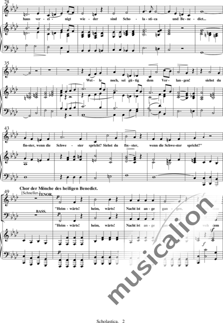 Loewe, Carl: Scholastica - Solo>Alt+Chor>SATB+Kl:2