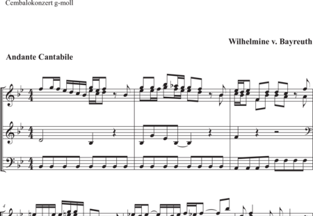Wilhelmine, Von Bayreuth: Concerto G minor 2. Movement - Organ>wped:0