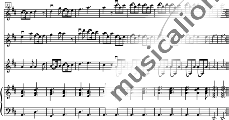 Pachelbel, Johann: Gigue for 3 violins and basso continuo - Violin 3+Basso continuo:3