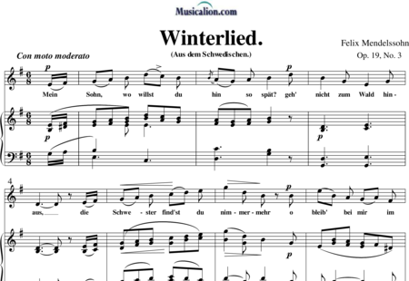 Mendelssohn Bartholdy, Felix: Winterlied - Solo>Sop+Klavier:0