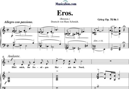 Grieg, Edvard Hagerup: Eros - Solo>sop+Piano:0