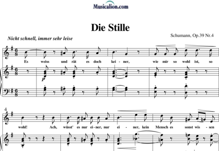 Schumann, Robert: Die Stille - Solo>alt+Piano:0