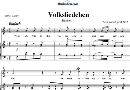 Schumann, Robert: Volksliedchen - Solo>Alt+Klavier:0