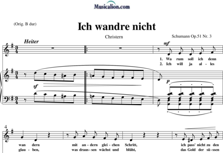 Schumann, Robert: Ich wandre nicht - Solo>sop+Piano:0