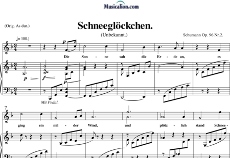 Schumann, Robert: Schneeglöckchen - Solo>Alt+Klavier:0