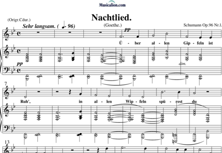 Schumann, Robert: Nachtlied - Solo>alto+Piano:0