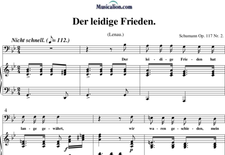 Schumann, Robert: Der leidige Frieden - Solo>Bass+Klavier:0
