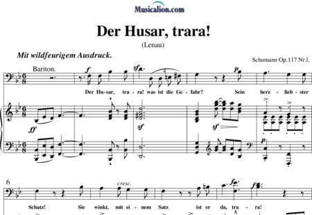 Schumann, Robert: Der Husar, trara! - Solo>bass+Piano:0