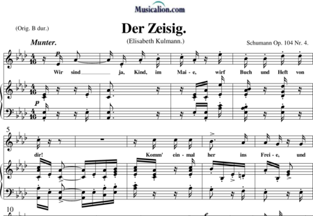 Schumann, Robert: Der Zeisig - Solo>Sop+Klavier:0
