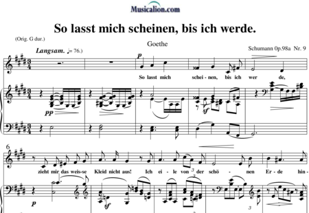 Schumann, Robert: So lasst mich scheinen, bis ich werde - Solo>sop+Piano:0