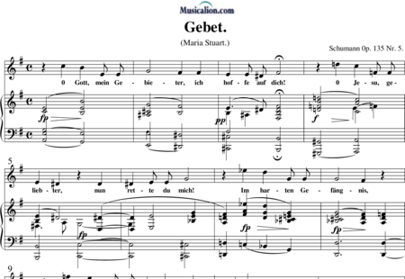 Schumann, Robert: Gebet - Solo>Sop+Klavier:0