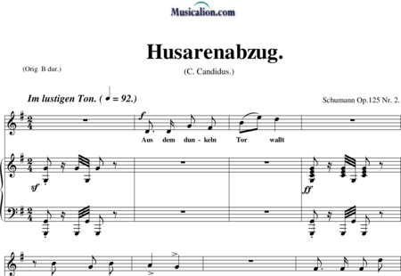 Schumann, Robert: Husarenabzug - Solo>Sop+Klavier:0