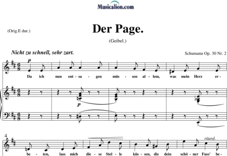 Schumann, Robert: Der Page - Solo>alto+Piano:0