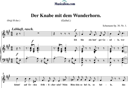 Schumann, Robert: Der Knabe mit dem Wunderhorn - Solo>Alt+Klavier:0