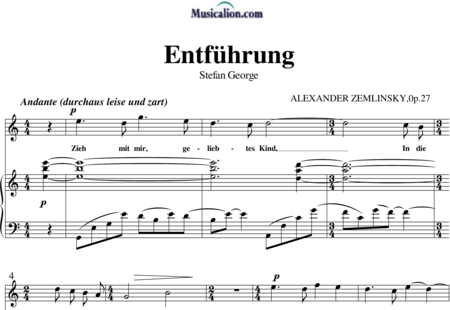 Zemlinsky, Alexander: Entführung - Solo>Sop+Klavier:0