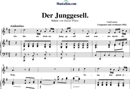 Loewe, Carl: Der Junggesell - Solo>alt+Piano:0