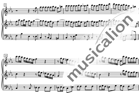 Telemann, Georg Philipp: Sonate a`tre: 2. Satz Allegro (Bearb.) - Horn 2+Tuba:1