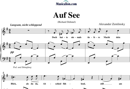 Zemlinsky, Alexander: Auf See - Solo>sop+Piano:0