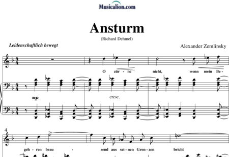 Zemlinsky, Alexander: Ansturm - Solo>sop+Piano:0