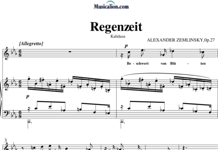 Zemlinsky, Alexander: Regenzeit - Solo>Sop+Klavier:0