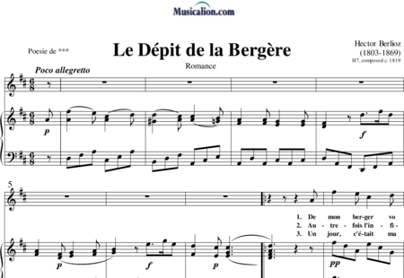 Berlioz, Hector: Le Dépit de la Bergère - Solo>Sop+Klavier:0