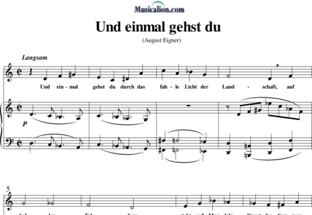 Zemlinsky, Alexander: Und einmal gehst du - Solo>Alt+Klavier:0