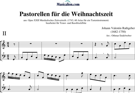 Rathgeber, Valentin: Pastorales for Christmas time 2 (TB) - Recorder 2:0