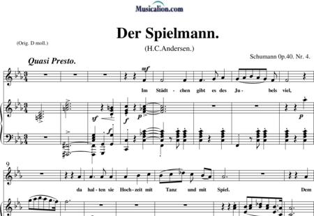 Schumann, Robert: Der Spielmann - Solo>Sop+Klavier:0