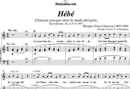 Chausson, Ernest: Hébé - Solo>Sop+Klavier:0