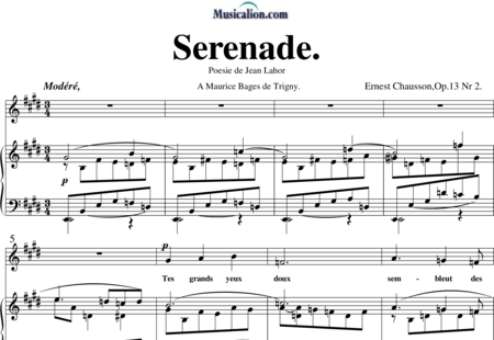 Chausson, Ernest: Serenade - Solo>Sop+Klavier:0