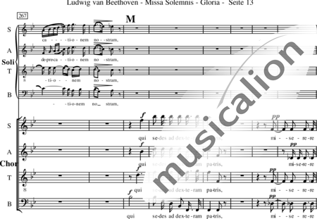 Beethoven, Ludwig van: Gloria, Parte 2 - Solo>sop/Ten/bajo+Coro>SATB:13