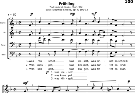Skielka, Siegfried: Der Frühling (S) - Chor>SATB:0