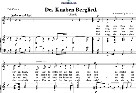 Schumann, Robert: Des Knaben Berglied - Solo>Sop+Klavier:0