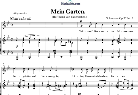 Schumann, Robert: Mein Garten - Solo>sop+Piano:0
