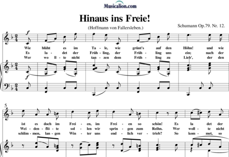 Schumann, Robert: Hinaus ins Freie! - Solo>Sop+Klavier:0